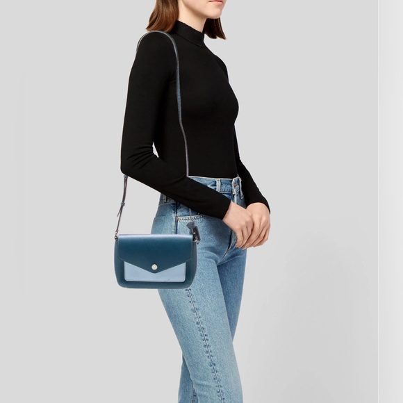 Michael Kors SAMPLE Greenwich Small Crossbody Bag in 2-Tone Blue Leather - Picture 9 of 9